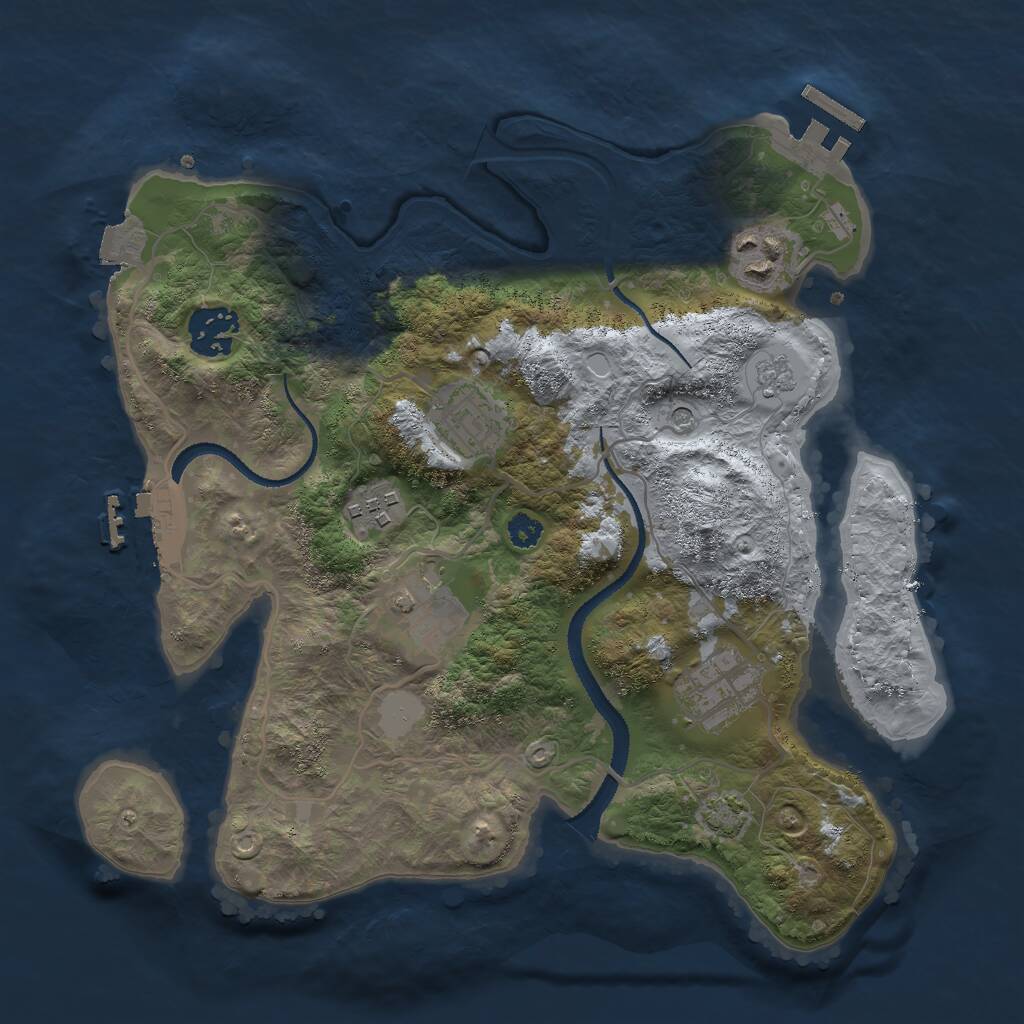 Rust Map: Procedural Map, Size: 3000, Seed: 7610342, 12 Monuments