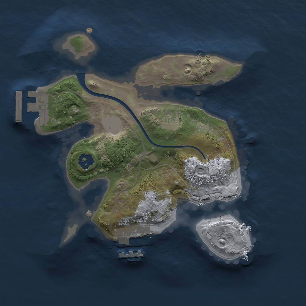 Rust Map: Procedural Map, Size: 2000, Seed: 1776103427, 3 Monuments