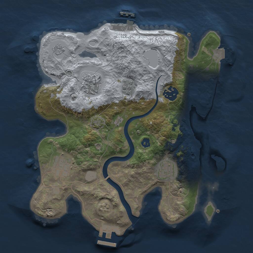 Rust Map: Procedural Map, Size: 2700, Seed: 46000, 11 Monuments