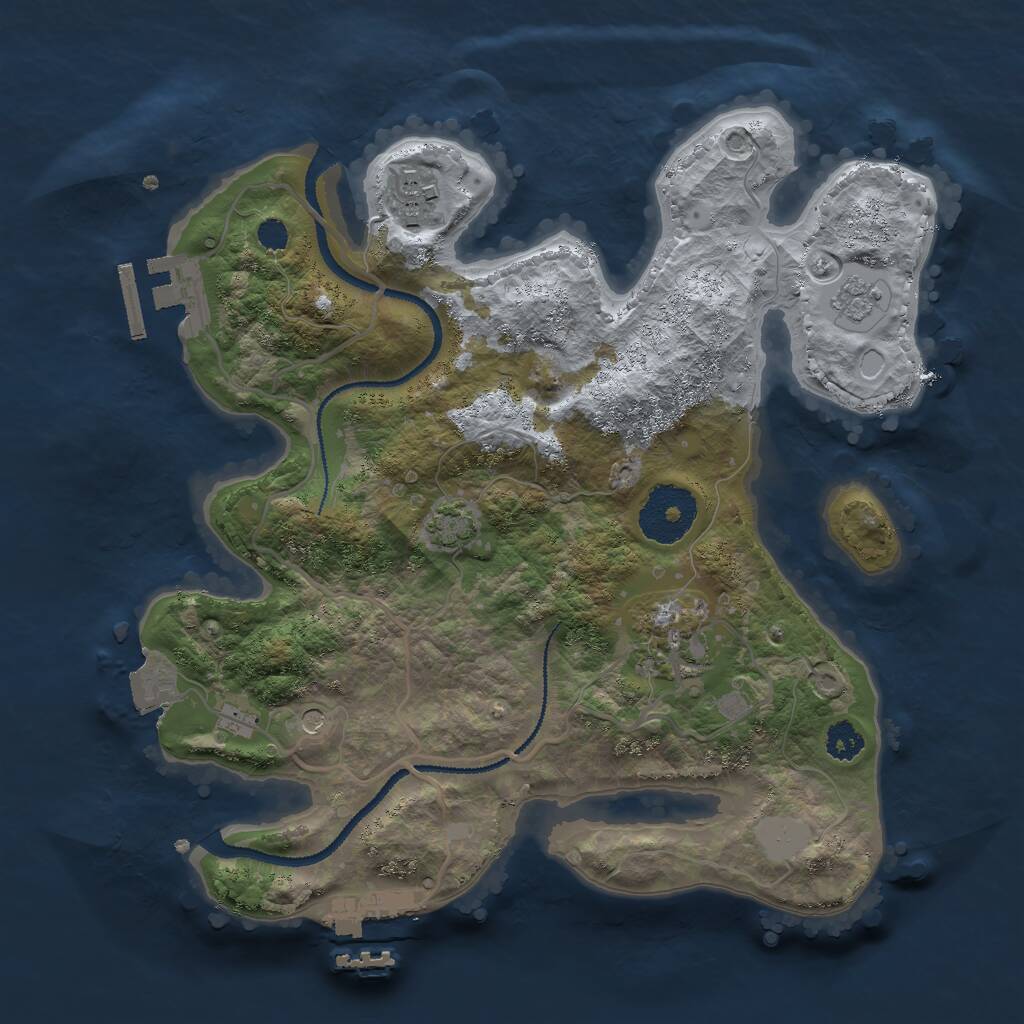 Rust Map: Procedural Map, Size: 2700, Seed: 73500, 8 Monuments