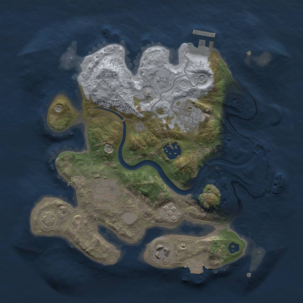 Rust Map: Procedural Map, Size: 2700, Seed: 84058, 11 Monuments