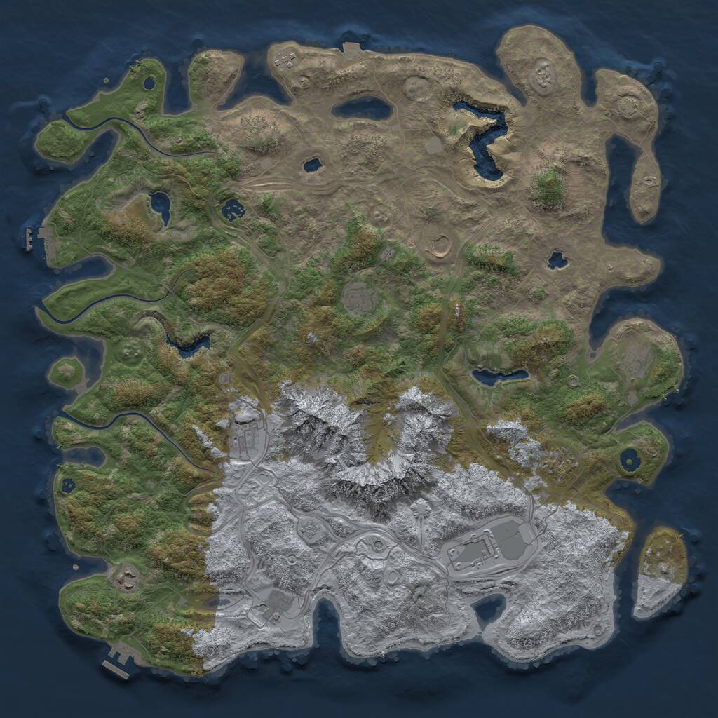 Rust Map: Procedural Map, Size: 5000, Seed: 51559, 16 Monuments