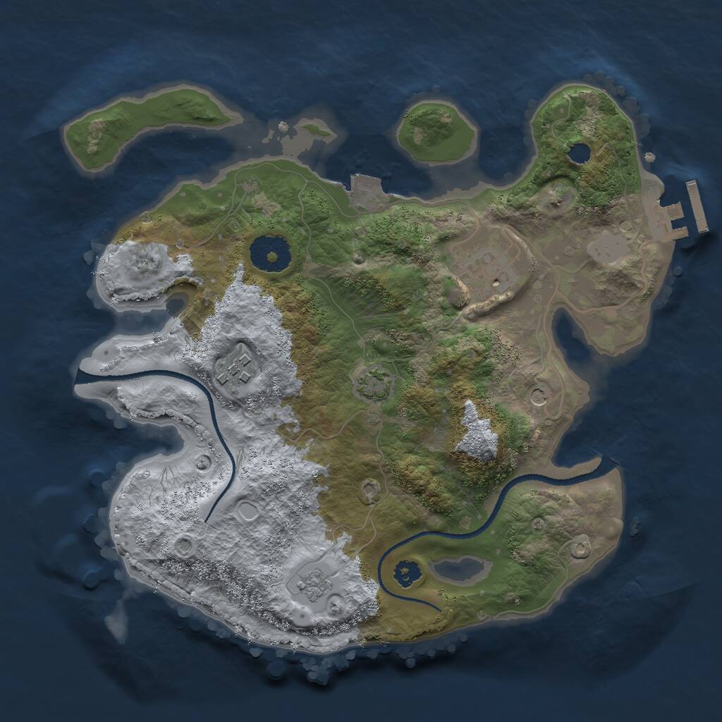 Rust Map: Procedural Map, Size: 2750, Seed: 81000, 7 Monuments