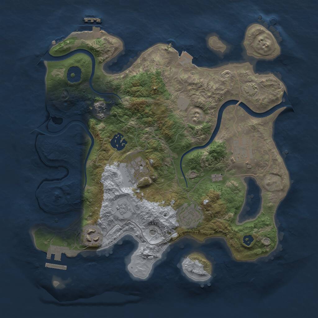 Rust Map: Procedural Map, Size: 3000, Seed: 456782, 12 Monuments
