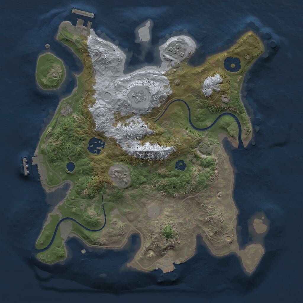 Rust Map: Procedural Map, Size: 2750, Seed: 81790, 7 Monuments