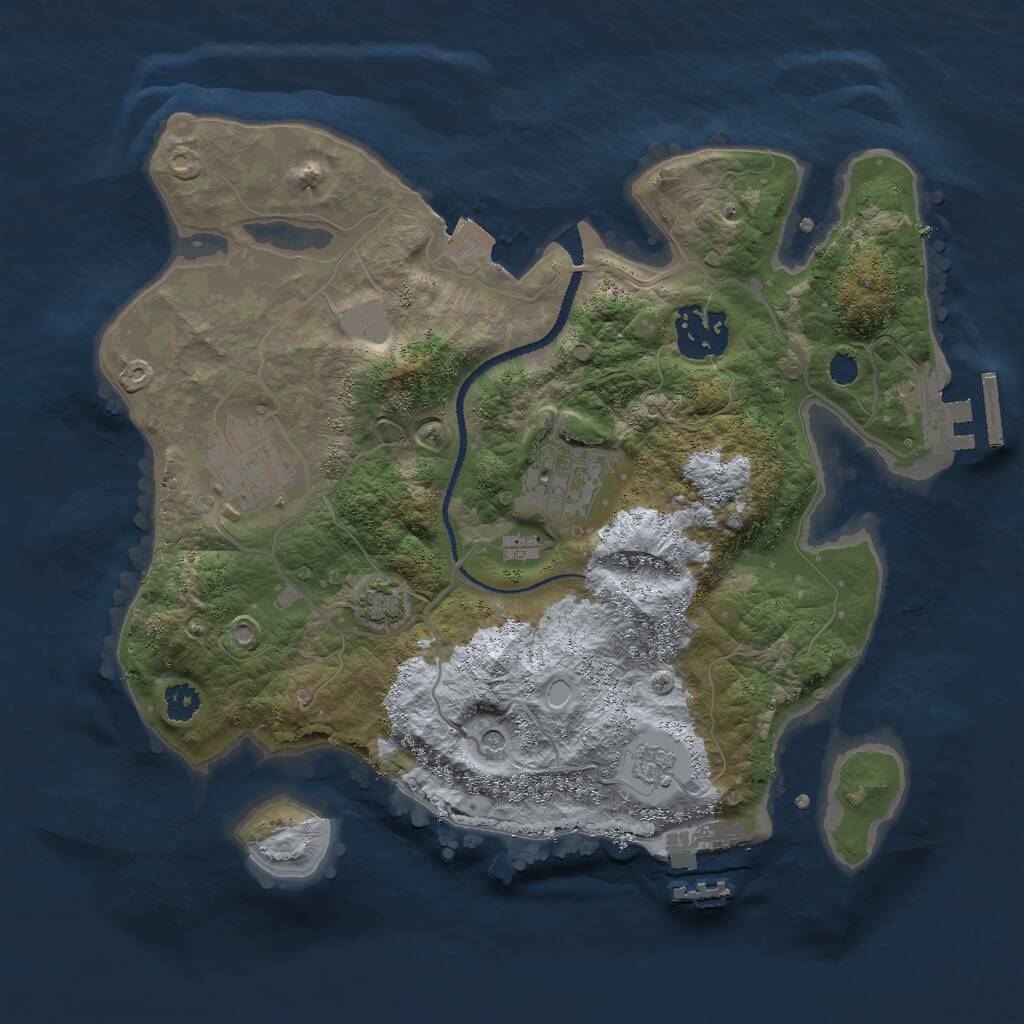 Rust Map: Procedural Map, Size: 2800, Seed: 1334391134, 9 Monuments