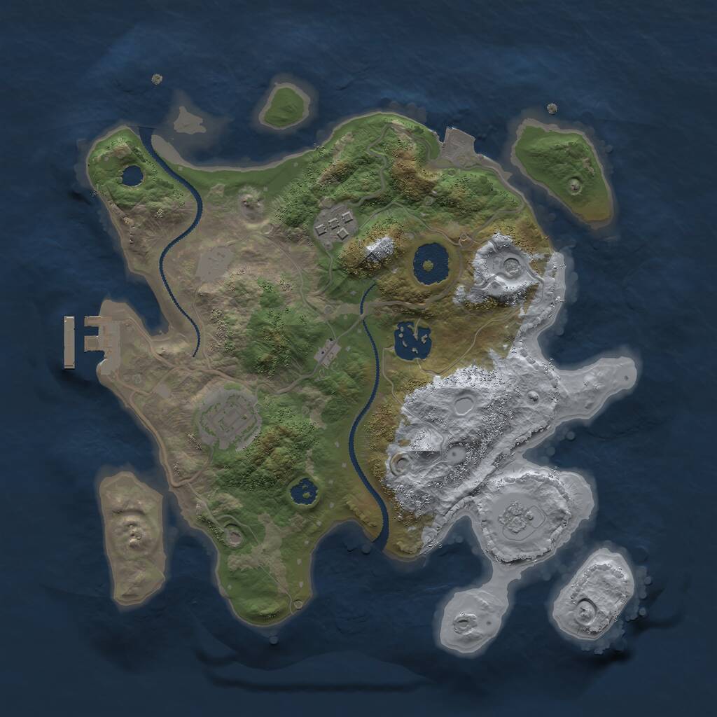 Rust Map: Procedural Map, Size: 2750, Seed: 68878, 7 Monuments