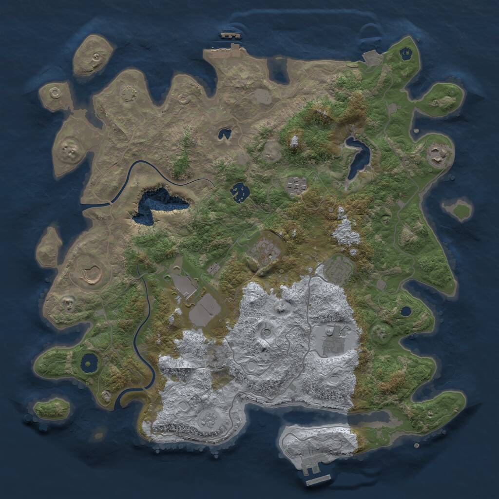 Rust Map: Procedural Map, Size: 4000, Seed: 19880422, 14 Monuments