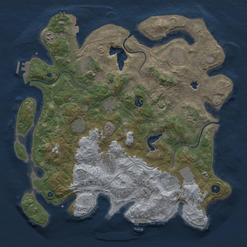 Rust Map: Procedural Map, Size: 4250, Seed: 754346003, 16 Monuments