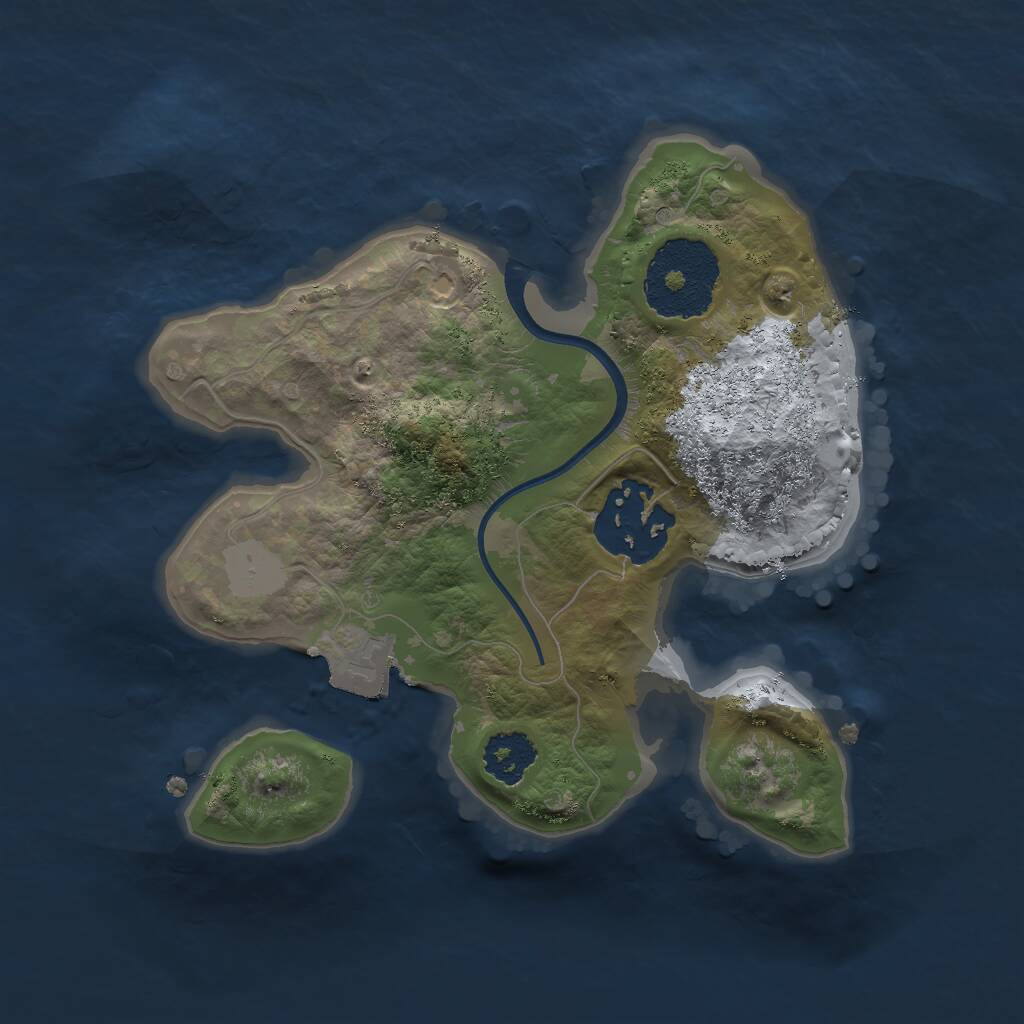 Rust Map: Procedural Map, Size: 2000, Seed: 1015, 2 Monuments
