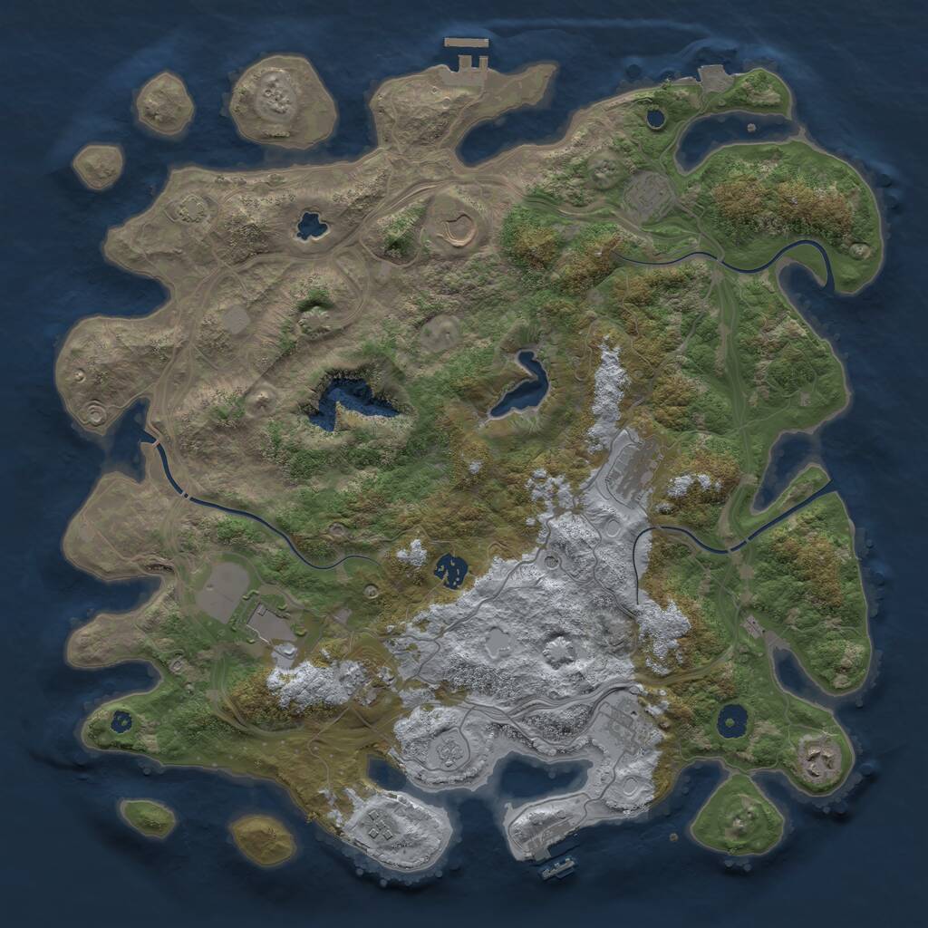 Rust Map: Procedural Map, Size: 4250, Seed: 1125077649, 15 Monuments