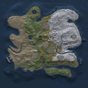 Thumbnail Rust Map: Procedural Map, Size: 3000, Seed: 25211, 11 Monuments