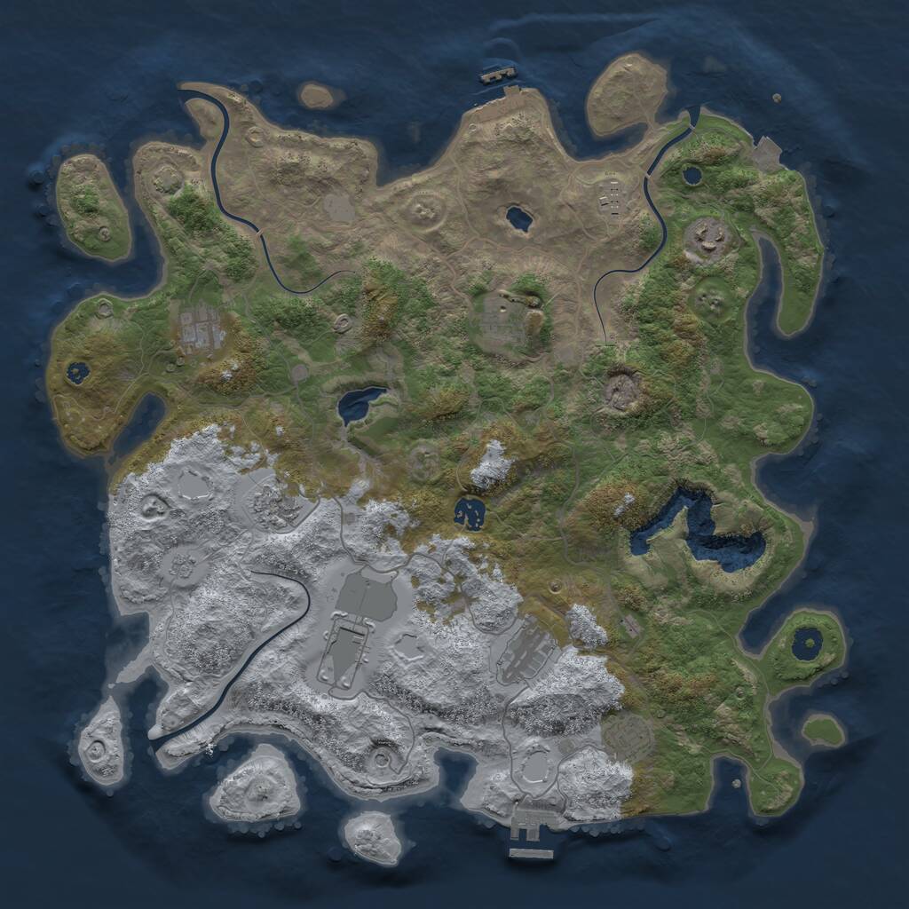 Rust Map: Procedural Map, Size: 4200, Seed: 88888, 15 Monuments