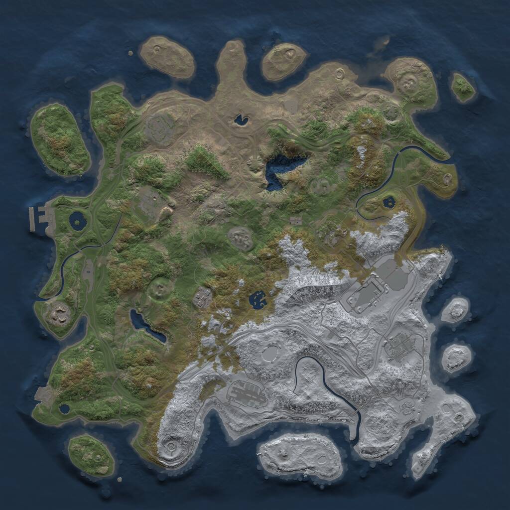Rust Map: Procedural Map, Size: 4250, Seed: 30721, 14 Monuments