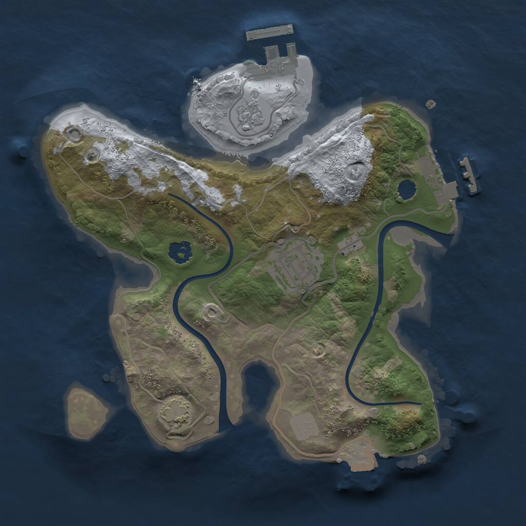 Rust Map: Procedural Map, Size: 2250, Seed: 1663672463, 6 Monuments