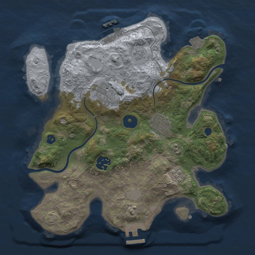 Rust Map: Procedural Map, Size: 2750, Seed: 1103553971, 9 Monuments