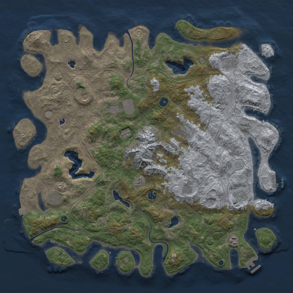 Rust Map: Procedural Map, Size: 5003, Seed: 655734, 16 Monuments