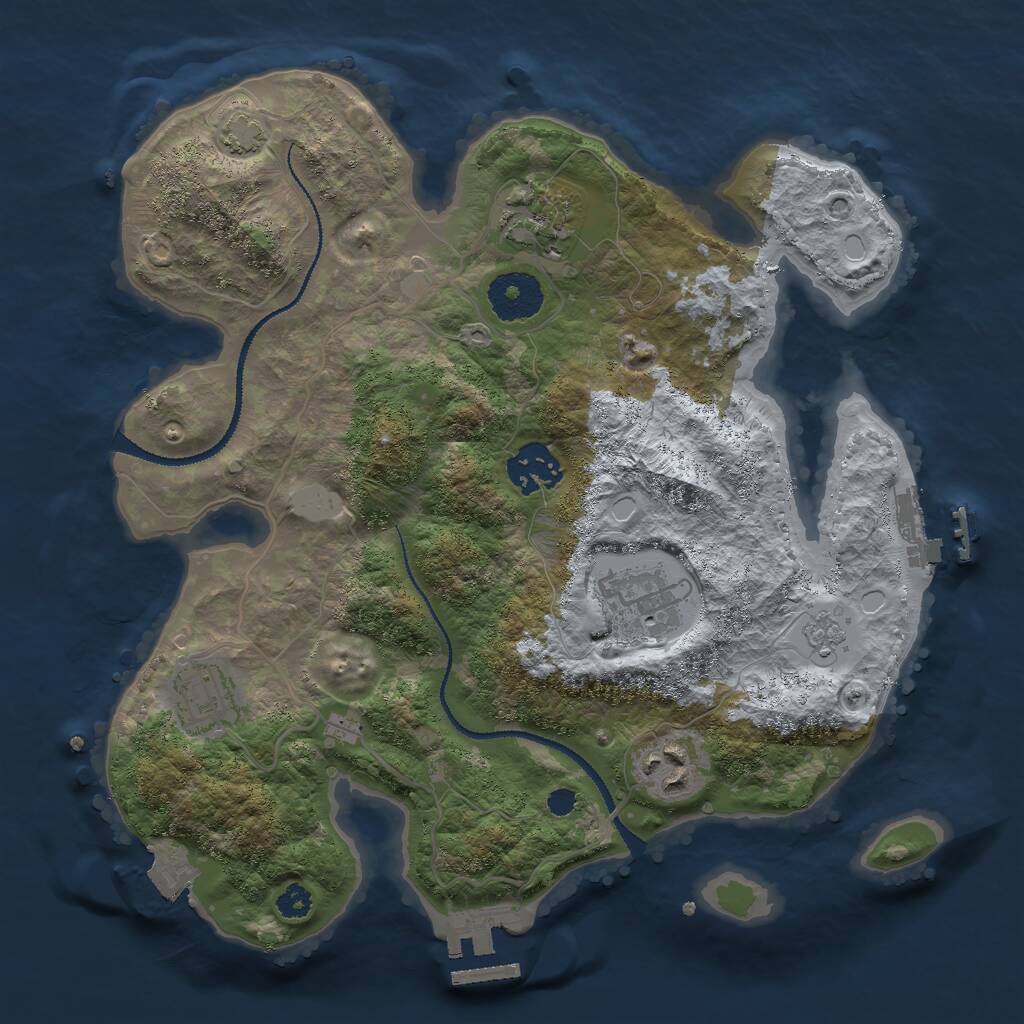 Rust Map: Procedural Map, Size: 3000, Seed: 31620, 10 Monuments