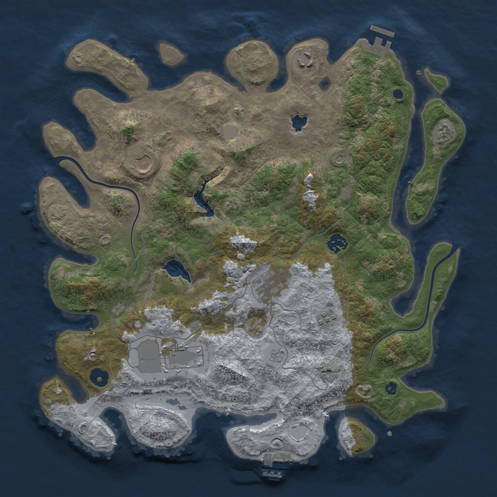 Rust Map: Procedural Map, Size: 4000, Seed: 396214789, 12 Monuments