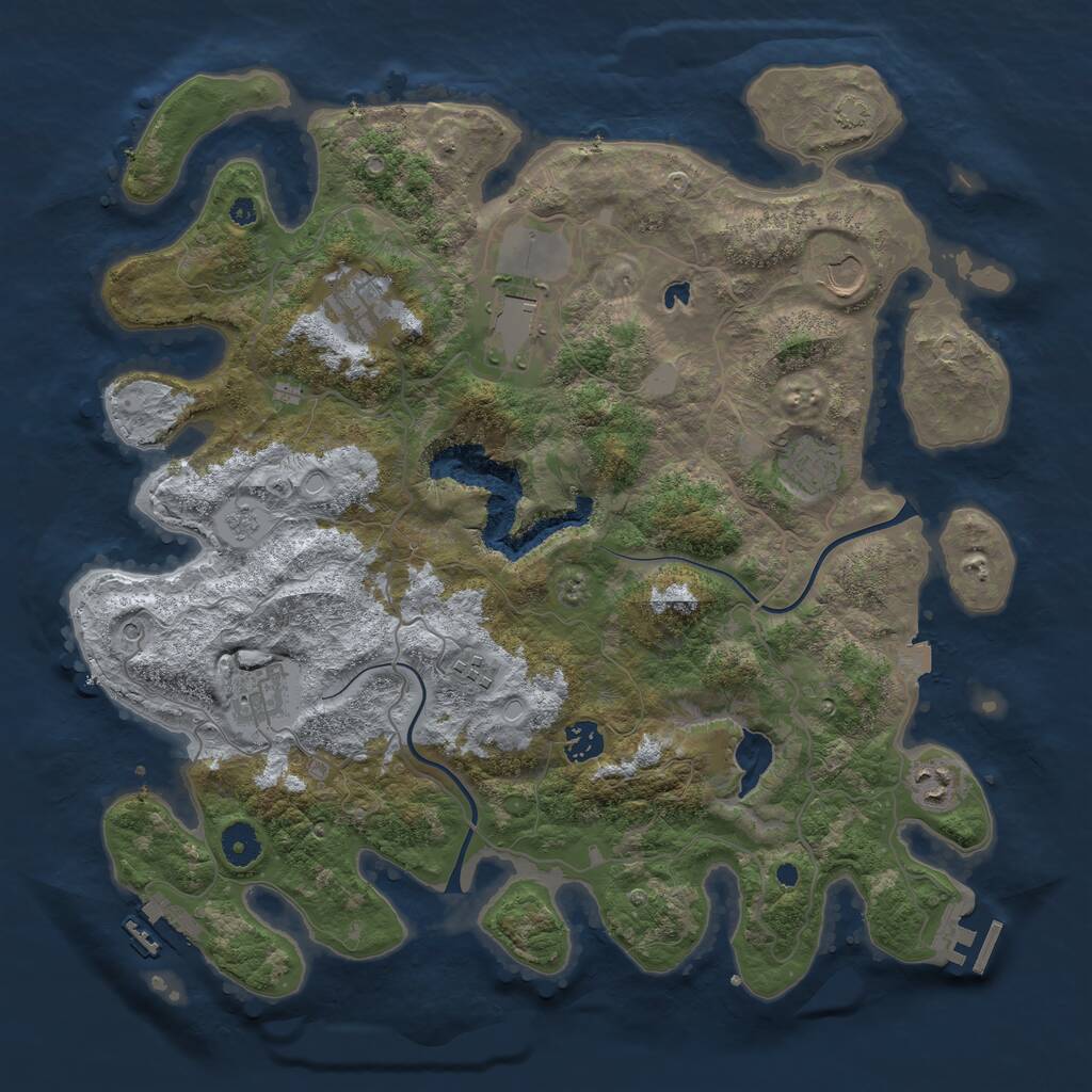 Rust Map: Procedural Map, Size: 4000, Seed: 425394260, 14 Monuments