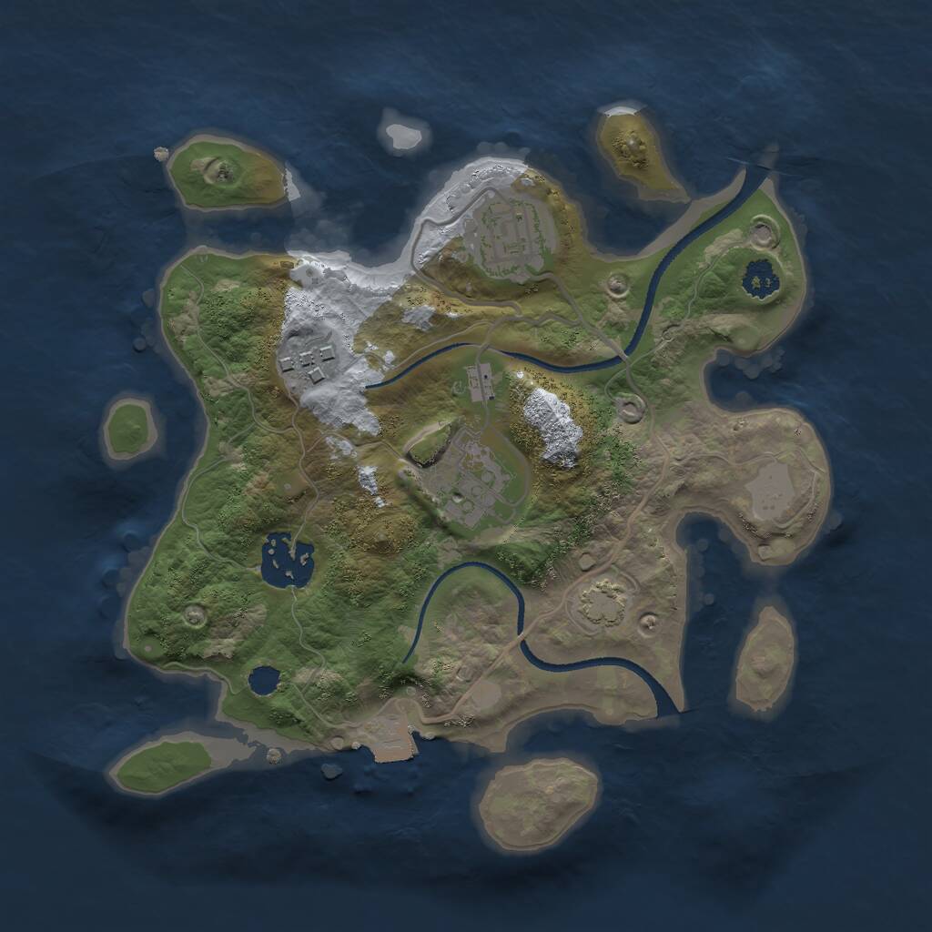 Rust Map: Procedural Map, Size: 2500, Seed: 1478784414, 6 Monuments