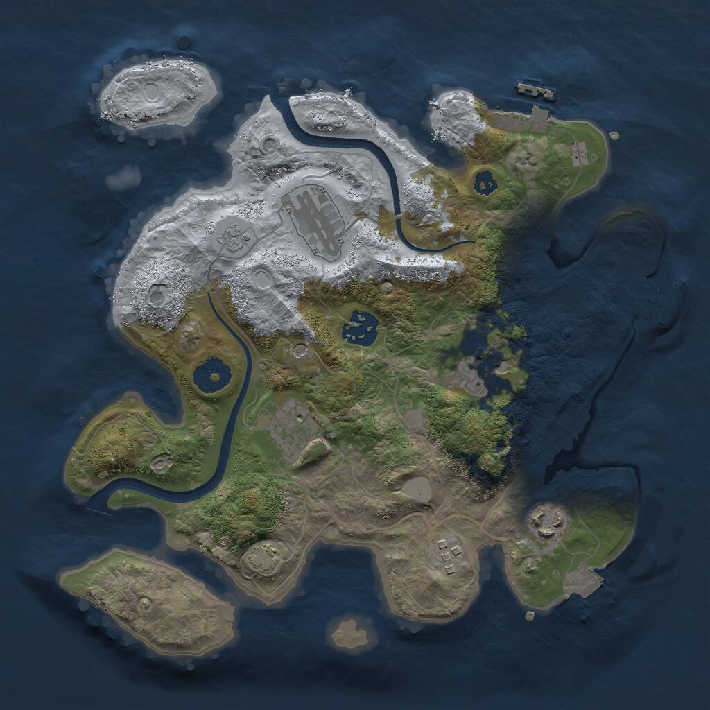 Rust Map: Procedural Map, Size: 3000, Seed: 6529841, 12 Monuments