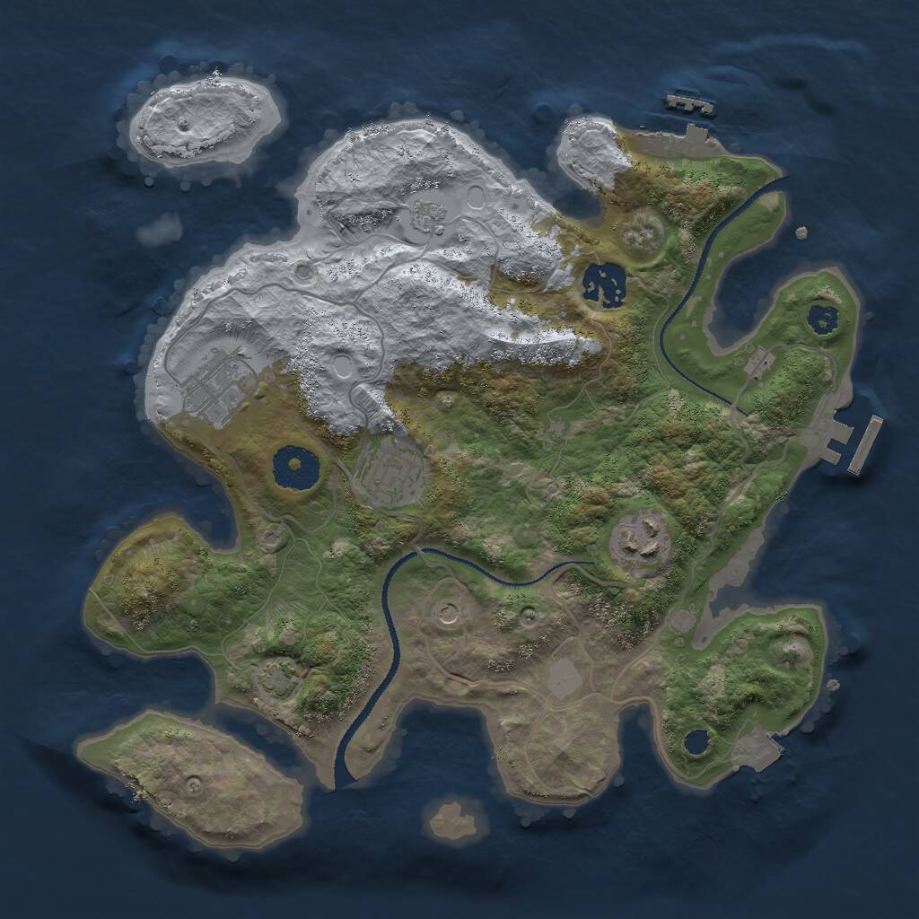 Rust Map: Procedural Map, Size: 3000, Seed: 6529841, 10 Monuments