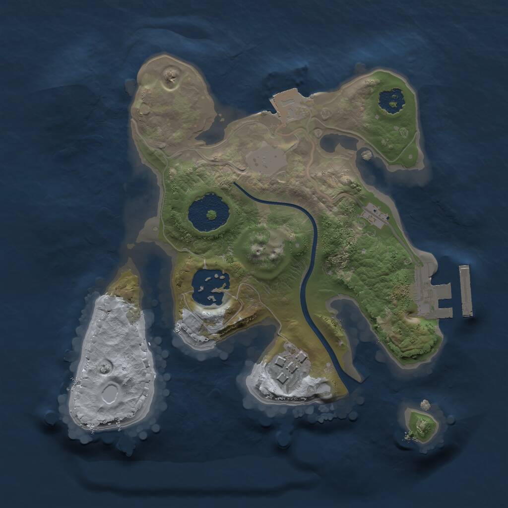 Rust Map: Procedural Map, Size: 2000, Seed: 88888, 4 Monuments