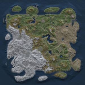 Thumbnail Rust Map: Procedural Map, Size: 4500, Seed: 1054344966, 15 Monuments