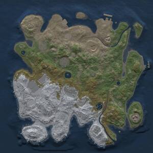 Thumbnail Rust Map: Procedural Map, Size: 3500, Seed: 1279500371, 13 Monuments