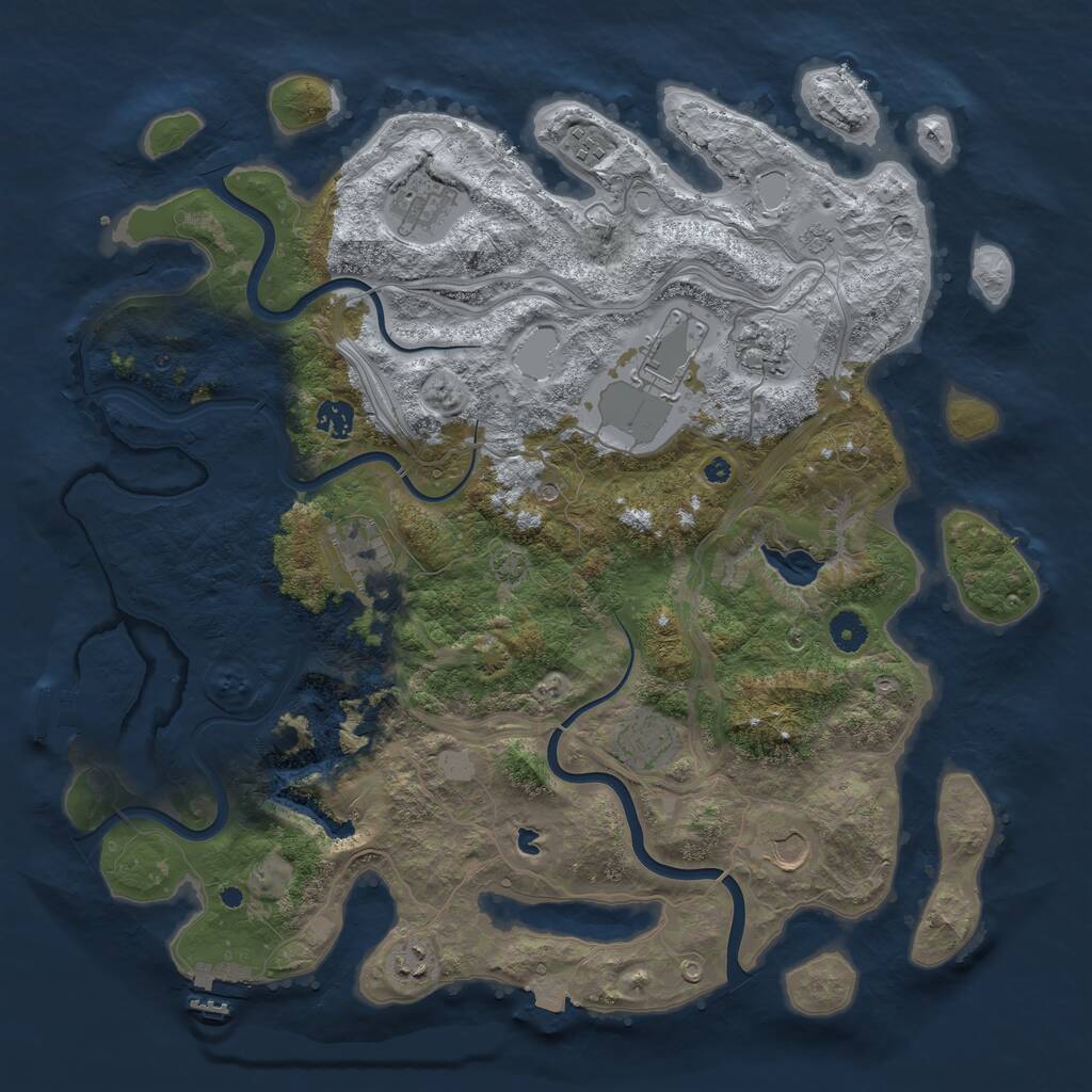 Rust Map: Procedural Map, Size: 4250, Seed: 1554360560, 15 Monuments