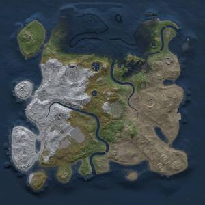 Thumbnail Rust Map: Procedural Map, Size: 3500, Seed: 1386060612, 13 Monuments