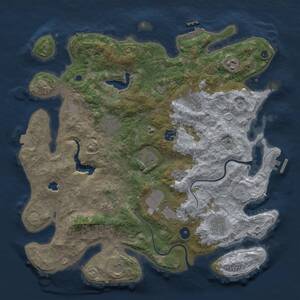 Thumbnail Rust Map: Procedural Map, Size: 4000, Seed: 1512513918, 16 Monuments