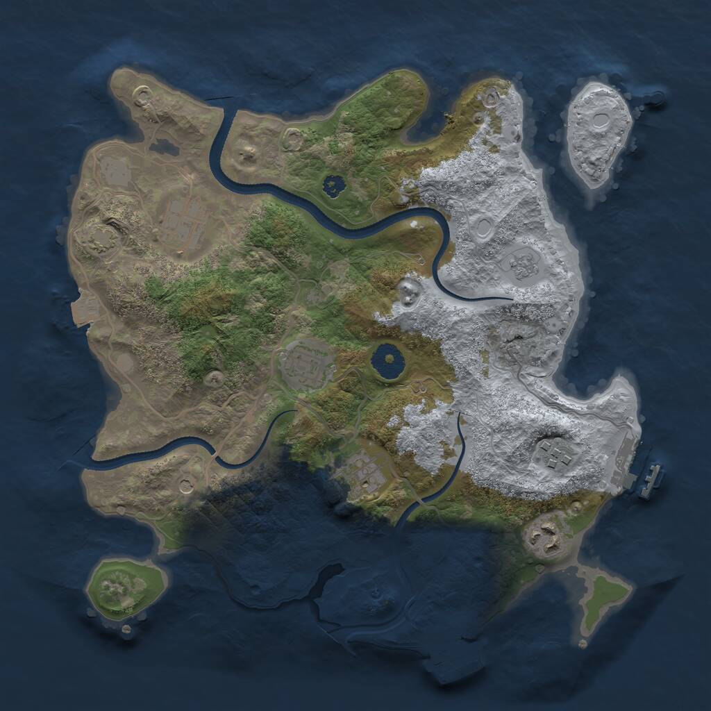 Rust Map: Procedural Map, Size: 3200, Seed: 67135, 11 Monuments