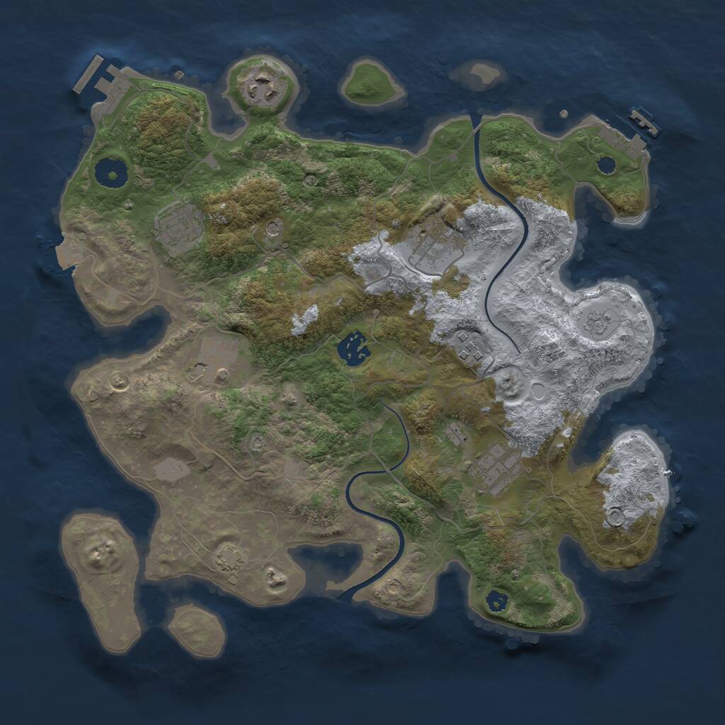 Rust Map: Procedural Map, Size: 3400, Seed: 458159621, 13 Monuments