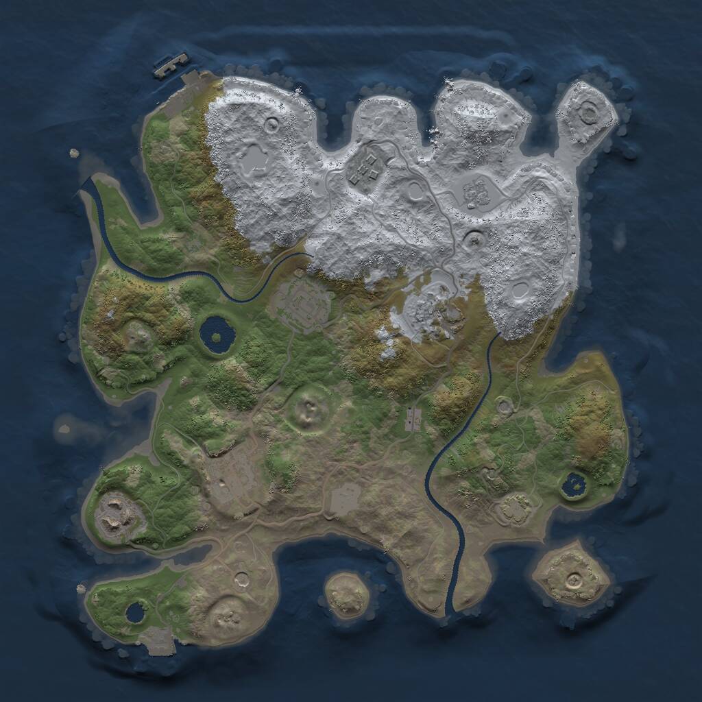 Rust Map: Procedural Map, Size: 3000, Seed: 1404837383, 10 Monuments