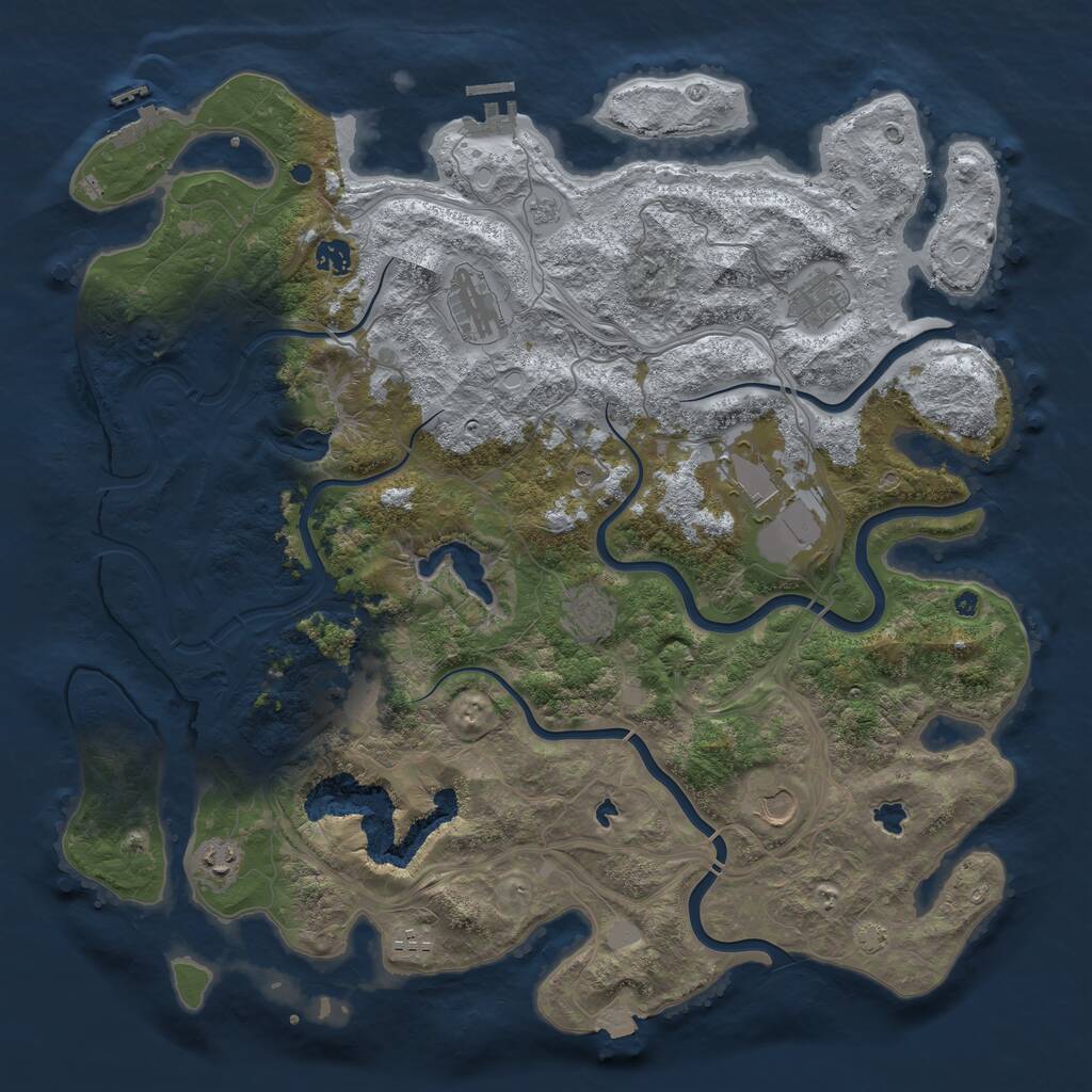 Rust Map: Procedural Map, Size: 4500, Seed: 1506199101, 15 Monuments