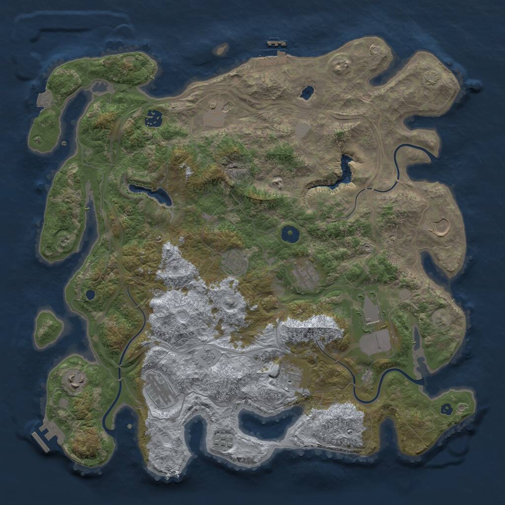 Rust Map: Procedural Map, Size: 4250, Seed: 1181936422, 16 Monuments