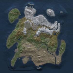 Thumbnail Rust Map: Procedural Map, Size: 2700, Seed: 1142697592, 7 Monuments