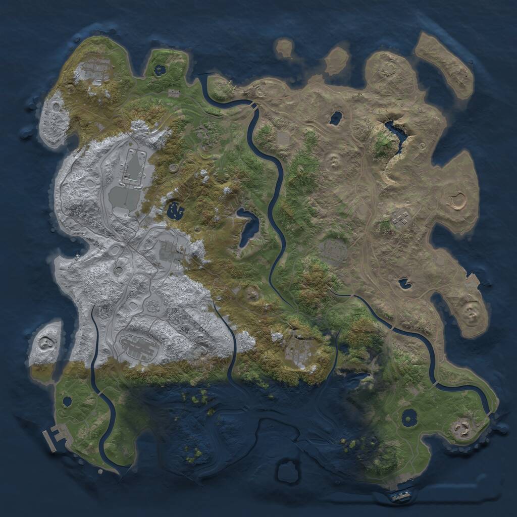 Rust Map: Procedural Map, Size: 4500, Seed: 889021, 17 Monuments