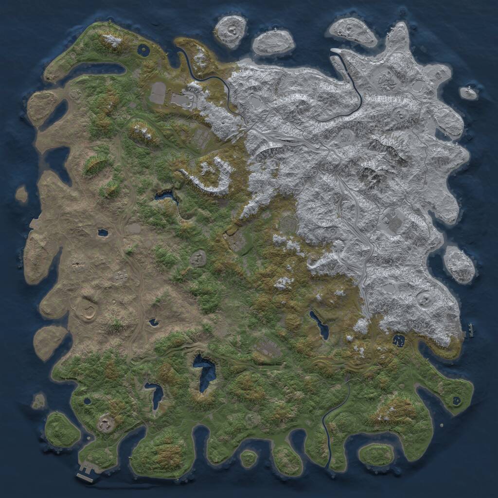 Rust Map: Procedural Map, Size: 6000, Seed: 10111986, 17 Monuments