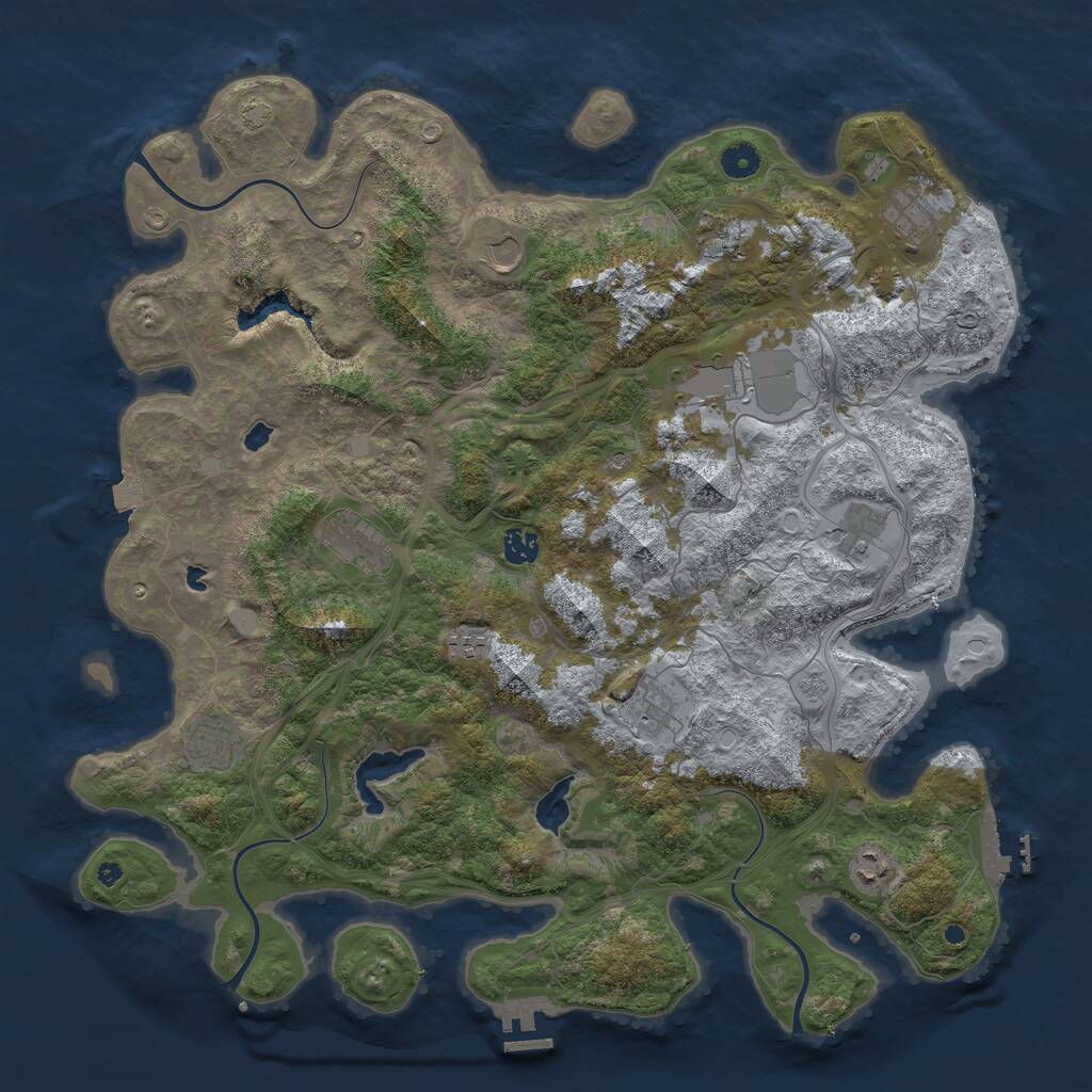 Rust Map: Procedural Map, Size: 4500, Seed: 1015, 17 Monuments