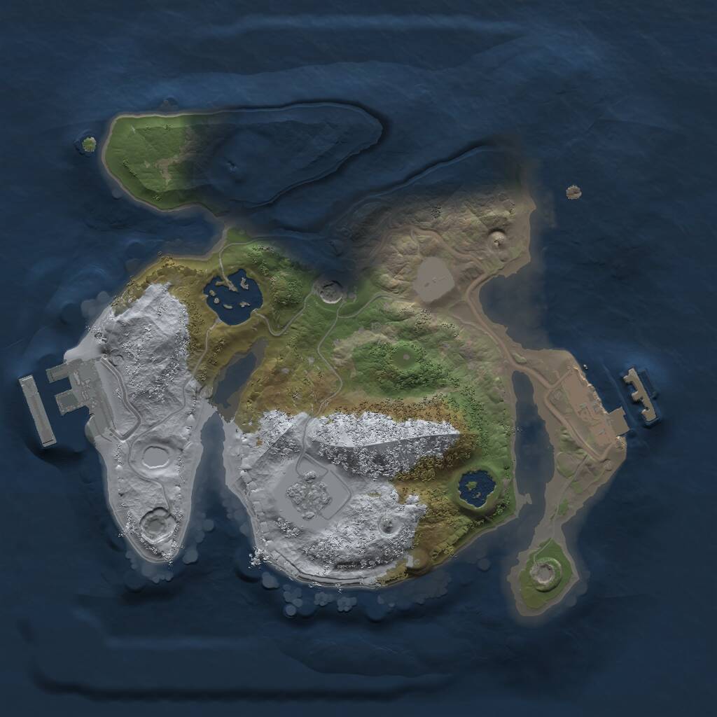 Rust Map: Procedural Map, Size: 2000, Seed: 758136, 6 Monuments