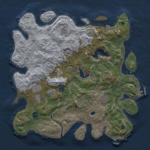 Thumbnail Rust Map: Procedural Map, Size: 4000, Seed: 50006, 14 Monuments