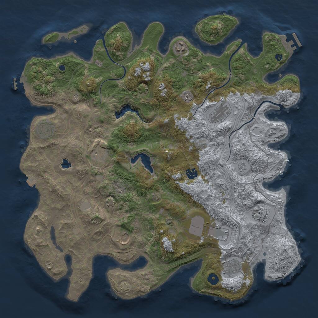 Rust Map: Procedural Map, Size: 4250, Seed: 982913564, 16 Monuments