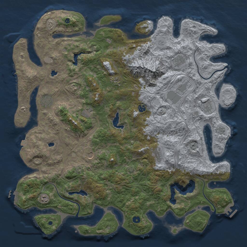Rust Map: Procedural Map, Size: 5000, Seed: 1502463174, 17 Monuments