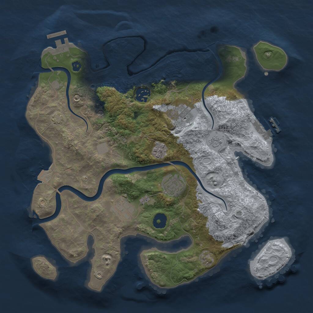 Rust Map: Procedural Map, Size: 3200, Seed: 982913564, 11 Monuments