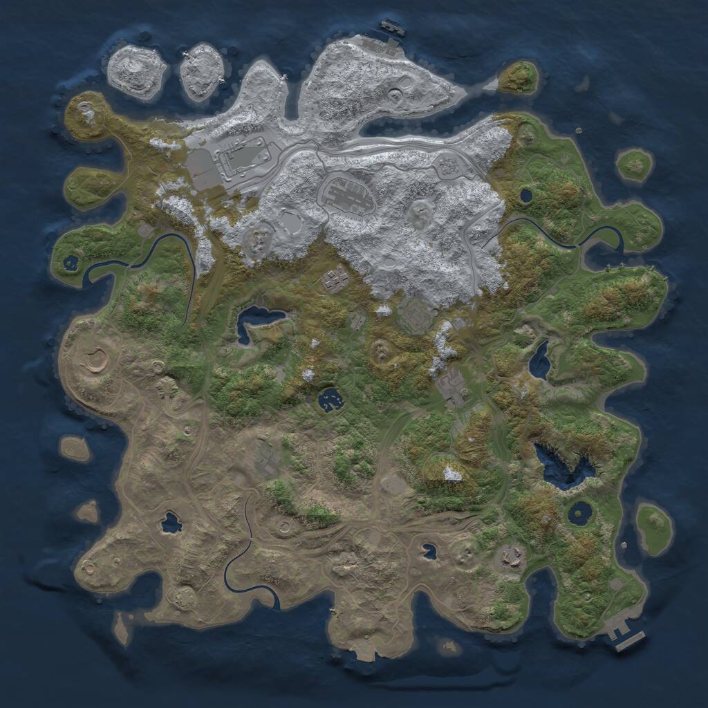 Rust Map: Procedural Map, Size: 4500, Seed: 1539025632, 15 Monuments