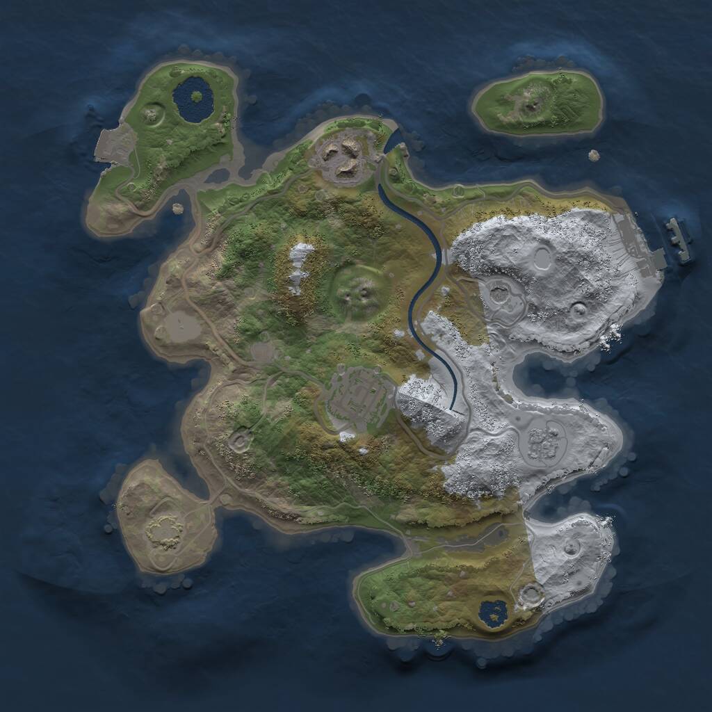 Rust Map: Procedural Map, Size: 2500, Seed: 13425, 7 Monuments