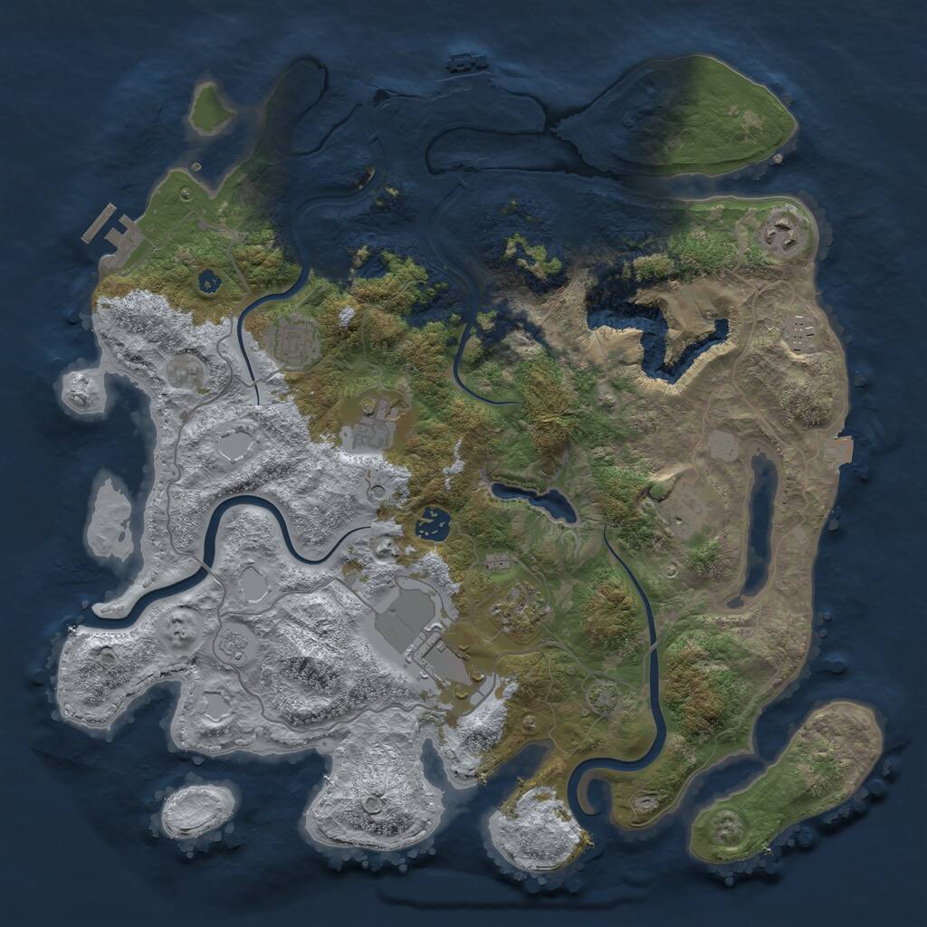 Rust Map: Procedural Map, Size: 4000, Seed: 459313806, 14 Monuments